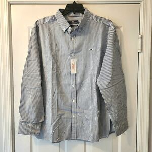 Vineyard Vines Blue Striped Button Down. Size XXL NWT